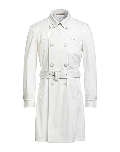 HERNO Double breasted pea coat White 100% Cotton, Polyester
