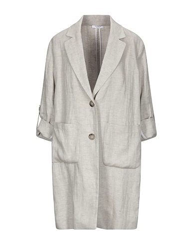 PESERICO Full-length jacket Light grey 100% Linen