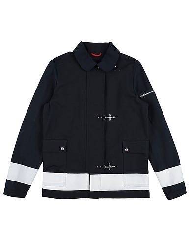 FAY Full-length jacket Midnight blue 100% Cotton