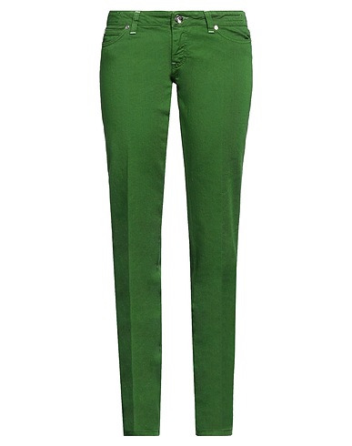 JACOB COHЁN Denim trousers Green 98% Cotton, 2% Elastane