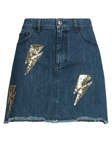 AU JOUR LE JOUR Mini skirt Blue 100% Cotton, PVC - Polyvinyl chloride