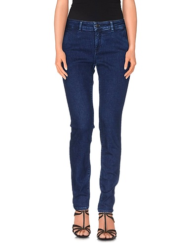 CARE LABEL Denim trousers Blue 67% Cotton, 20% Polyester, 11% Viscose, 2% Elastane