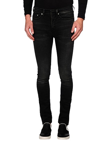 NEIL BARRETT Denim trousers Black 76% Cotton, 24% Elastomultiester
