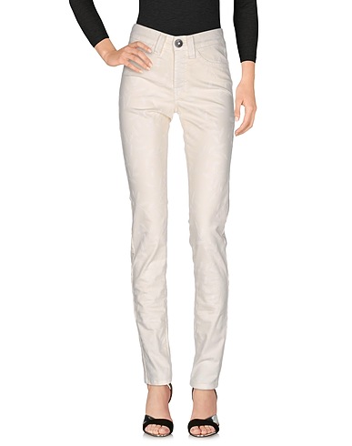 JONNY-Q Denim trousers Ivory 67% Cotton, 30% Polyester, 3% Elastane