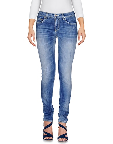 DONDUP Denim trousers Blue 89% Cotton, 11% Elastomultiester