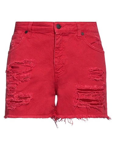 UP ★ JEANS Denim shorts Red 100% Cotton