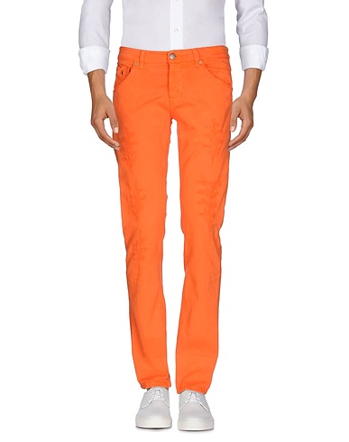 DONDUP Denim pants Orange 99% Cotton, 1% Elastane