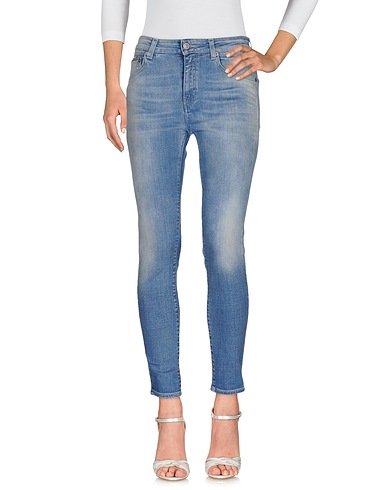 CARE LABEL Denim trousers Blue 98% Cotton, 2% Elastane