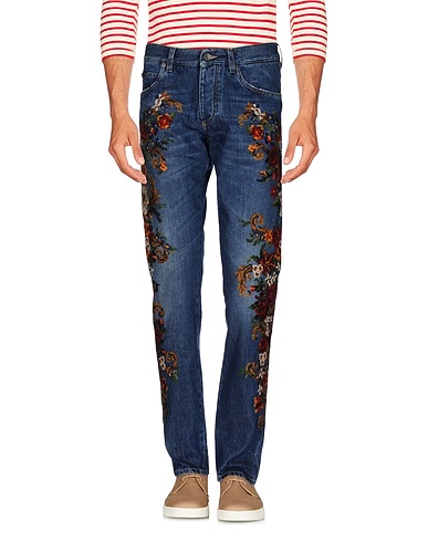 DOLCE&GABBANA Jeans Blau 100% Baumwolle, Wolle, Acryl, Rindsleder