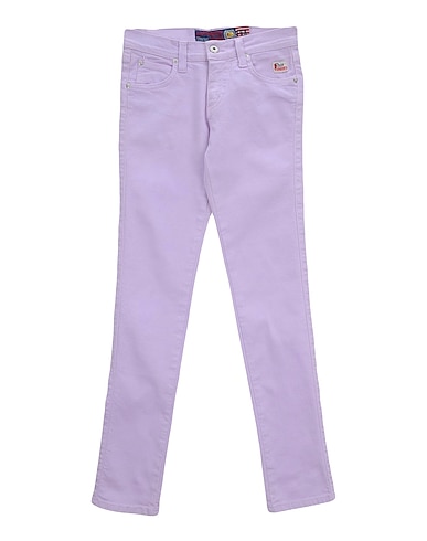 ROŸ ROGER'S Denim trousers Lilac 98% Cotton, 2% Elastane