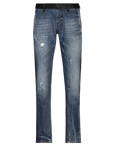 PAOLO PECORA Denim pants Blue 100% Cotton, Acetate, Polyamide, Elastane