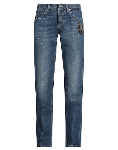 DOLCE&GABBANA Straight leg 100% Cotton, Copper, Glass, Polyester, Cow leather