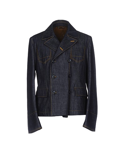 DOLCE&GABBANA デニムブルゾン ブルー コットン 99% / ポリウレタン 1% / 牛革
