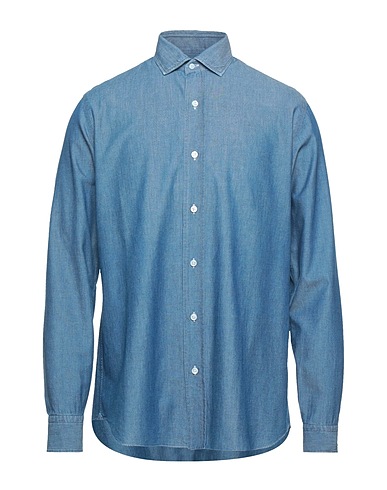 SALVATORE PICCOLO Jeanshemd Blau 100% Baumwolle