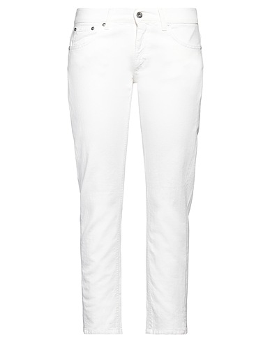 DONDUP Denim trousers White 98% Cotton, 2% Elastane