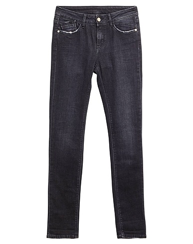MANILA GRACE Denim pants Black 98% Cotton, 2% Elastane