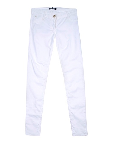 MISS BLUMARINE Casual trouser White 98% Cotton, 2% Elastane