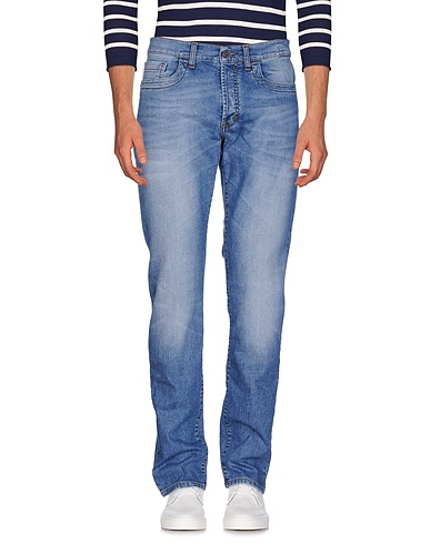 BIKKEMBERGS Denim pants Blue 98% Cotton, 2% Elastane