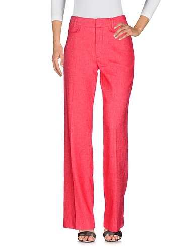 DONDUP Denim trousers Red 49% Cotton, 49% Linen, 2% Elastane