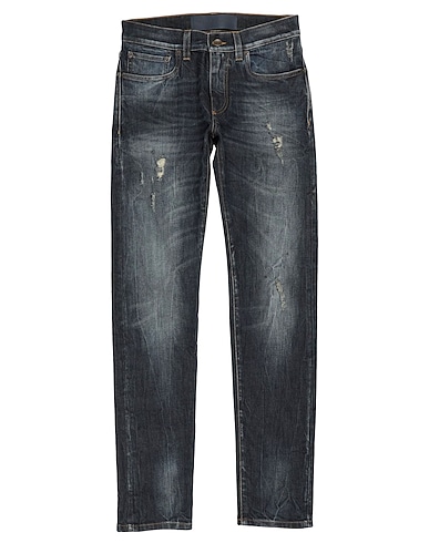 DOLCE&GABBANA Denim trousers 98% Cotton, 2% Elastane, Cow leather