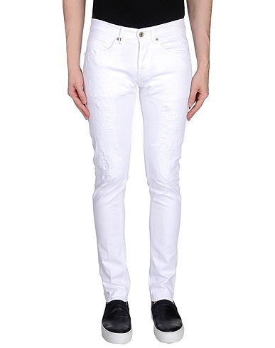 DONDUP Denim pants White 99% Cotton, 1% Elastane