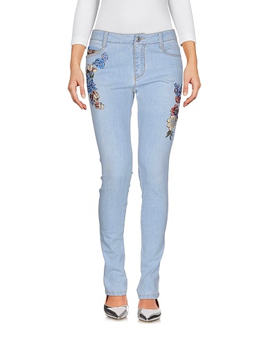 ERMANNO SCERVINO Pantaloni jeans Blu 97% Cotone, 3% Elastan, Poliestere, Acrilico, Altre Fibre