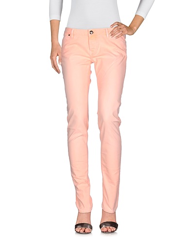 PINKO Denim pants Salmon pink 98% Cotton, 2% Elastane