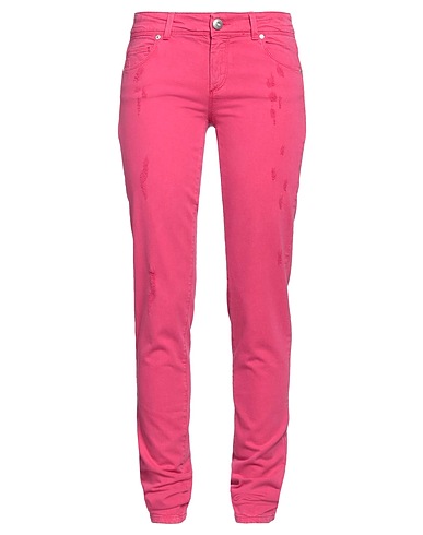 ERMANNO DI ERMANNO SCERVINO Denim trousers Fuchsia 98% Cotton, 2% Elastane