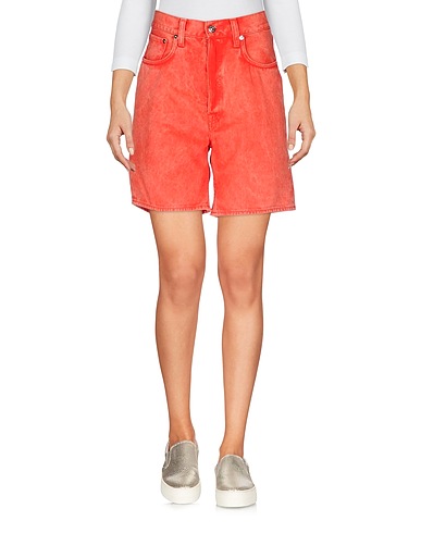 (+) PEOPLE Denim shorts Red 100% Cotton
