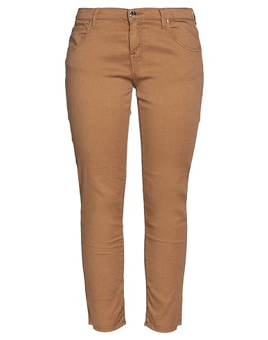 JACOB COHЁN Denim trousers Camel 51% Cotton, 47% Linen, 2% Elastane