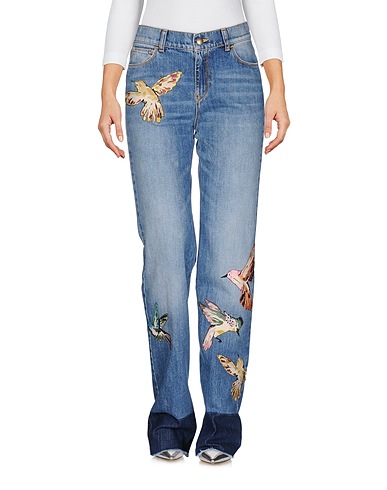REDValentino Denim trousers Blue 100% Cotton, Silk