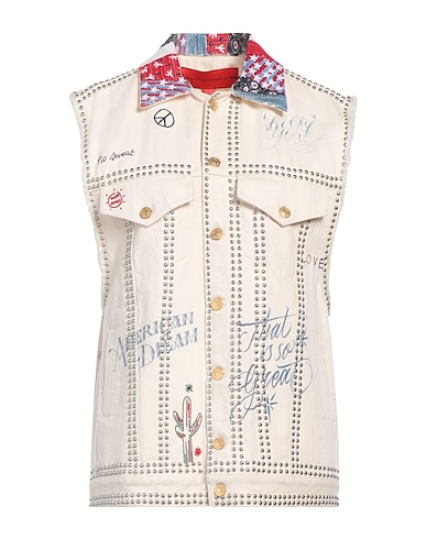 HILFIGER COLLECTION Denim jacket Ivory 100% Cotton