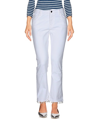 PINKO UNIQUENESS Bootcut Jeans White 98% Cotton, 2% Elastane