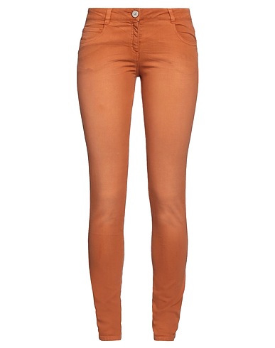 KI6? WHO ARE YOU? Denim trousers Rust 98% Cotton, 2% Elastane