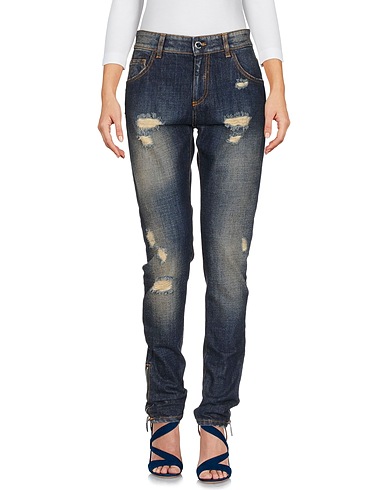 FRANKIE MORELLO Denim trousers Blue 100% Cotton