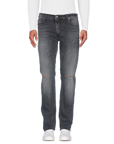 BIKKEMBERGS Denim trousers Charcoal 98% Cotton, 2% Elastane