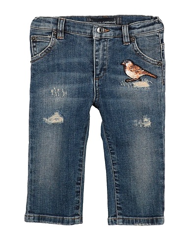 DOLCE&GABBANA Denim pants Blue 98% Cotton, 2% Elastane, Cow leather