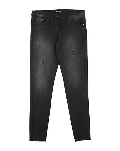 MISS GRANT Denim trousers Black 97% Cotton, 3% Elastane