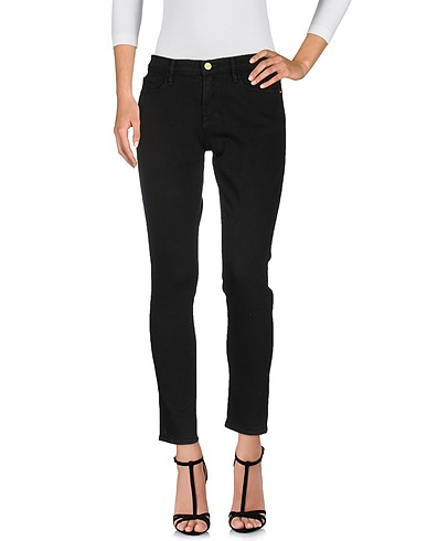 FRAME Denim trousers Black 94% Cotton, 5% Polyester, 1% Elastane
