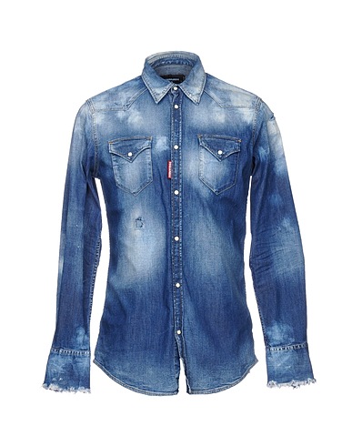 DSQUARED2 Denim shirt Blue 98% Cotton, 2% Elastane