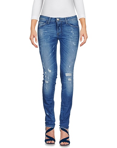 ROŸ ROGER'S Denim trousers Blue 98% Cotton, 2% Elastane