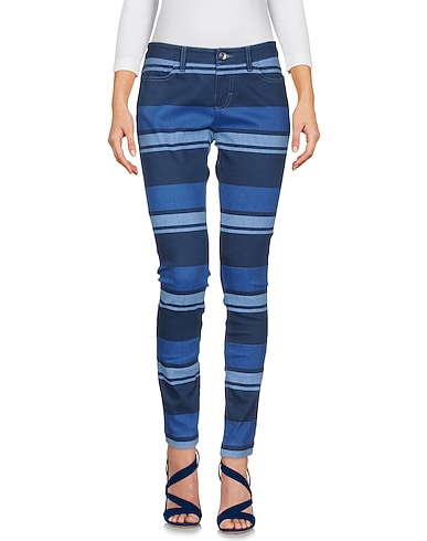 DOLCE&GABBANA Denim trousers Blue 98% Cotton, 2% Elastane, Bovine leather