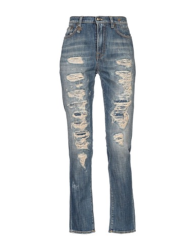 R13 Denim pants Blue 98% Cotton, 2% Polyurethane, Bovine leather