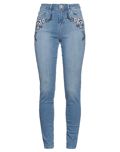 BLUGIRL Denim trousers Blue 81% Cotton, 17% Polyester, 2% Elastane