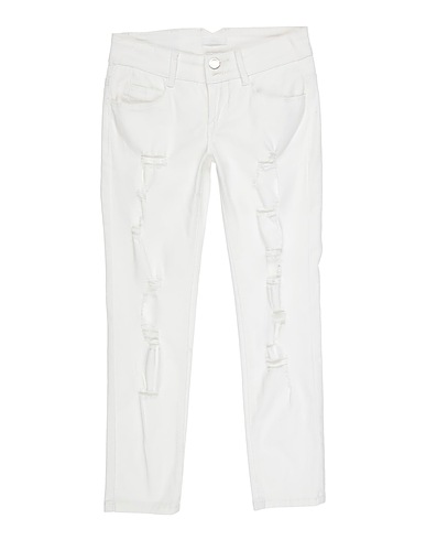 FUN & FUN Denim trousers White 98% Cotton, 2% Elastane