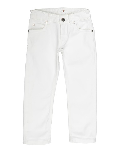 MANUEL RITZ Denim trousers White 98% Cotton, 2% Elastane