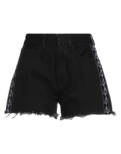 MARCELO BURLON x KAPPA デニムショートパンツ ブラック コットン 100% / ポリエステル