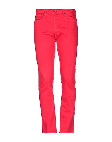 TOMMY JEANS Denim pants Red 94% Cotton, 5% Elastane, 1% Elastomultiester