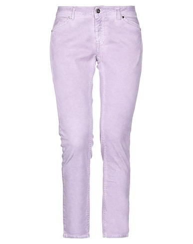 TWINSET Denim trousers Lilac 97% Cotton, 3% Elastane