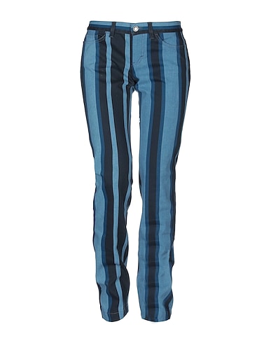 DOLCE&GABBANA Denim pants Blue 98% Cotton, 2% Elastane, Cow leather